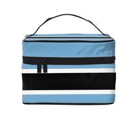 JZMTY Espaciosa bolsa de maquillaje con estampados únicos de la bandera de Botswana, ligera para el trabajo, viajes y gimnasio