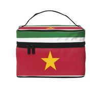 JZMTY Espaciosa bolsa de maquillaje con estampados únicos de la bandera de Surinam, ligera para el trabajo, viajes y gimnasio