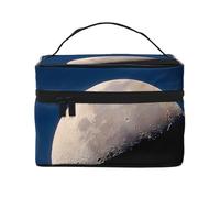 JZMTY Espaciosa bolsa de maquillaje con impresiones únicas de media luna, ligera para el trabajo, viajes y gimnasio