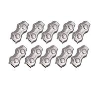 Jzoowar 10 Piezas Clips DúPlex de 3 Mm Cable de Alambre de Acero Inoxidable Abrazaderas de Cuerda Abrazaderas Pinza