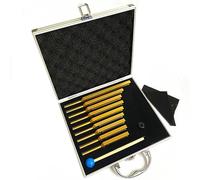 Jzoowar 9 Diapasones Dorados para Terapia, Terapia de Sonido, InmovilizacióN Corporal con Caja de Regalo de Aluminio, Juego de Diapasones