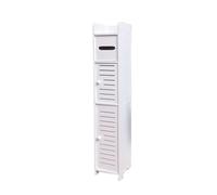 Jzoowar Armario de Almacenamiento para Espacios PequeñOs, Mueble sobre el Inodoro para Piso Esquinero de Almacenamiento de BañO Delgado (Blanco)