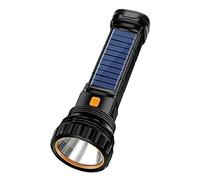 Jzoowar Linterna LED MultifuncióN Solar/Recargable, Resistente Al Agua, con Luz EstroboscóPica de Emergencia, Cable de Carga USB, Carga RáPida