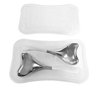 Jzoowar Palos Gua Sha 2 en 1, Herramientas para el Cuidado de la Piel Facial para Mujeres, Masaje Facial y de Ojos, Suministros de Esteticista de Acero Inoxidable