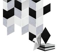 Jzoowar Paquete de 24 Paneles de Pared Autoadhesivos una Prueba de Sonido, Paneles de Espuma AcúStica AcúStica, Paneles Absorbentes de Sonido, DecoracióN de Pared, Hogar, Estudio