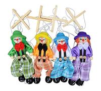 Jzoowar Paquete de 4 Juguetes de Marionetas de Payaso, Juguetes Creativos de Marionetas de Cuerda para NiñOs, Juguetes Interactivos para Padres e Hijos, NiñOs