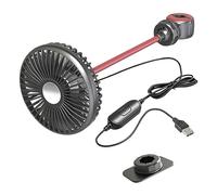 Jzoowar Ventilador PortáTil USB para Ventilador Asiento Trasero Coche, 360 Grados, 3 Velocidades, Viento Fuerte, Ventilador 5V con Clip Ajustable, Ventilador EléCtrico para Asiento Coche.