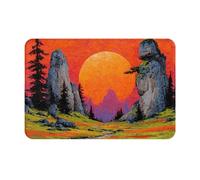 JZQZH Alfombrillas antideslizantes para uso en interiores y exteriores, comodidad suave con pintura al óleo única, impresión de amanecer, 16 x 24 pulgadas