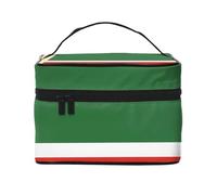 JZQZH Bolsa de cosméticos portátil con bandera de la República de Chechenia, organizador de almacenamiento personalizado para viajes, camping, hoteles y viajes de larga distancia
