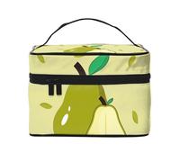 JZQZH Bolsa de cosméticos portátil con diseño de pera de dibujos animados, organizador de almacenamiento personalizado para viajes, camping, hoteles y viajes de larga distancia