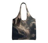 JZQZH Bolsas de lona para mujer, grandes, reutilizables, con diseño de impresión Full Staring Into The Abyss