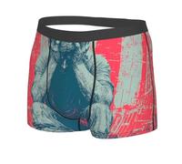 JZQZH Calzoncillos tipo bóxer para hombre, suaves, cómodos, transpirables, elásticos con exquisito diseño de impresión Lost Freedom, Negro, L