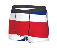 JZQZH Calzoncillos tipo bóxer para hombre, suaves, cómodos, transpirables, elásticos con exquisito diseño de bandera de Costa Rica, Negro, X-Large