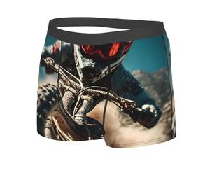 JZQZH Calzoncillos tipo bóxer para hombre, suaves, cómodos, transpirables, elásticos con exquisito diseño de polvo y estampado de energía, Negro, XL