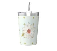JZQZH Camellia in Bloom - Vaso cónico de paja de acero inoxidable, a prueba de fugas, duradero, a la moda, adecuado para camping, picnic, viajes, trabajo