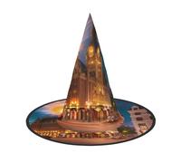 JZQZH Fiery Red Street - Sombrero de bruja de Halloween, cómodo y duradero, accesorios de fiesta personalizados y de moda, Negro, 3 Piezas