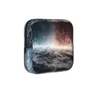 JZQZH Fractured Cosmos - Bolsa de almacenamiento para compresas sanitarias compacta para viajes diarios y uso en la oficina, con cremallera para llevar contigo