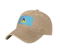 JZQZH Gorra de béisbol de mezclilla con la bandera de Santa Lucía para adultos, negra, cómoda, transpirable, ligera para uso diario, Natural, talla única