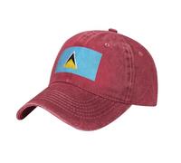 JZQZH Gorra de béisbol de mezclilla con la bandera de Santa Lucía para adultos, negra, cómoda, transpirable, ligera para uso diario
