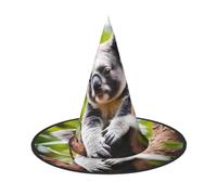 JZQZH Happy Cute koala - Sombrero de bruja de Halloween, 2 piezas, cómodo y duradero, accesorios de fiesta personalizados y de moda