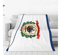 JZQZH Manta de sofá con patrón de bandera de Virginia Occidental para invierno, calidez y comodidad, 40 x 30 pulgadas, plegable, ligera para el hogar