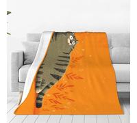 JZQZH Manta de sofá con patrón de gato tumbado para calidez y comodidad en invierno, 60 x 50 pulgadas, ligera, plegable para el hogar