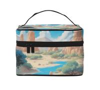 JZQZH Oasis in the Desert - Bolsa de cosméticos portátil para viajes, camping, hoteles y viajes de larga distancia