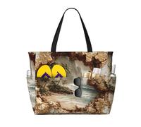 JZQZH Paradise in a Crack - Bolsa de viaje de playa de gran capacidad con cremallera para uso en verano al aire libre, elegante y duradera