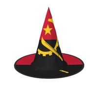 JZQZH Sombrero de bruja de Halloween con bandera de Angola, cómodo y duradero, accesorios de fiesta personalizados y a la moda, negro, 3 piezas