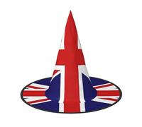 JZQZH Sombrero de bruja de Halloween con bandera del Reino Unido, 3 piezas, cómodo y duradero, accesorios de fiesta personalizados y de moda