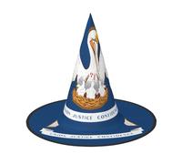 JZQZH Sombrero de bruja de Halloween con la bandera del estado de Louisiana, 1 accesorio de fiesta cómodo y duradero, moderno y personalizado