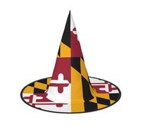 JZQZH Sombrero de bruja de Halloween con la bandera del estado de Maryland, 1 accesorio de fiesta cómodo y duradero, moderno y personalizado
