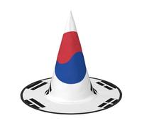 JZQZH Sombrero de bruja de Halloween de la bandera de la República de Corea, cómodo y duradero, accesorios de fiesta personalizados y a la moda, negro, 2 unidades