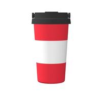 JZQZH Taza de café portátil con bandera austriaca con diseño elegante y parte inferior antideslizante para oficina, hogar, escuela y uso al aire libre