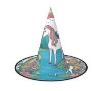 JZQZH Unicorns by the river - Sombrero de bruja de Halloween, 3 piezas, cómodo y duradero, accesorios de fiesta personalizados y de moda