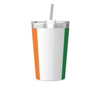 JZQZH Vaso cónico con diseño de bandera de Costa de Marfil, de acero inoxidable, a prueba de fugas, duradero, a la moda, adecuado para camping, picnic, viajes, trabajo