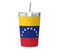 JZQZH Vaso cónico de la bandera de Venezuela de acero inoxidable, a prueba de fugas, duradero, a la moda, adecuado para camping, picnic, viajes, trabajo