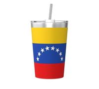 JZQZH Vaso cónico de la bandera de Venezuela de acero inoxidable, a prueba de fugas, duradero, a la moda, adecuado para camping, picnic, viajes, trabajo