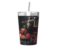 JZQZH Vaso cónico para uvas y vino, de acero inoxidable, a prueba de fugas, duradero, a la moda, adecuado para camping, picnic, viajes, trabajo