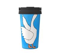JZQZH White Goose House - Taza de café portátil con diseño elegante y parte inferior antideslizante para oficina, hogar, escuela y uso al aire libre