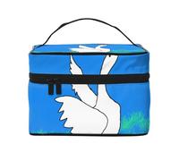 JZQZH White Goose Spread its Wings - Bolsa de cosméticos portátil, organizador de almacenamiento personalizado para viajes, camping, hoteles y viajes de larga distancia