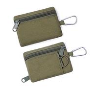 JZRH Bolsa para exteriores, multifuncional, bolsillo exterior, mini llavero, portátil, bolsa EDC con mosquetón, unisex, verde militar