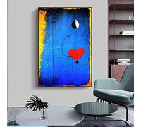 JZSDGB Joan Miro Pintura Reproducción de Carteles Cuadro en lienzo - impresión Obras de Arte-abstractas Cuadros famosos impreso sobre lienzo(Dancer Heart Love) 60x90cm(24x36in) sin marco