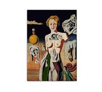 JZSDGB Max Ernst Pintura Reproducción de Carteles Cuadro en lienzo-impresión Obras de Arte-Cuadros famosos impreso sobre lienzo( la mujer inmodesta) 60x85cm(24x33in)sin marco