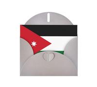 JZSLMJ Tarjeta de felicitación con la bandera de Jordania para sobres grises en forma de corazón, vacaciones, cumpleaños, día de San Valentín, bodas