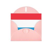 JZSLMJ Tarjeta de felicitación con la bandera de Luxemburgo para sobres en forma de corazón rosa, vacaciones, cumpleaños, día de San Valentín, bodas