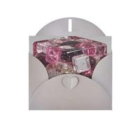 JZSLMJ Tarjeta de felicitación de cubitos de hielo de colores para sobres grises en forma de corazón, vacaciones, cumpleaños, día de San Valentín, bodas