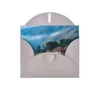 JZSLMJ Tarjeta de felicitación de Grassland Road para sobres grises en forma de corazón para vacaciones, cumpleaños, día de San Valentín, bodas