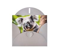 JZSLMJ Tarjeta de felicitación de koala con forma de corazón gris para vacaciones, cumpleaños, día de San Valentín, bodas