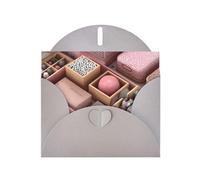 JZSLMJ Tarjeta de felicitación en caja rosa para sobres grises en forma de corazón para vacaciones, cumpleaños, día de San Valentín, bodas